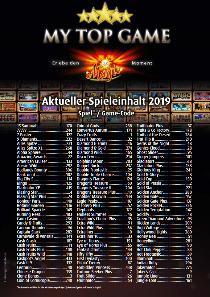 Merkur Games Liste Merkur Games Liste